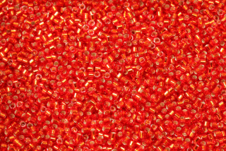 Rokajlové korálky Miyuki Delica 11/0 - Silver Lined Red/Orange (DB43), 5 g