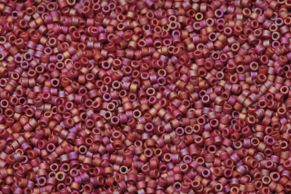 Rokajlové korálky Miyuki Delica 11/0 - Frost Opaque Glaze Rainbow Dark Red (DB2308), 5 g