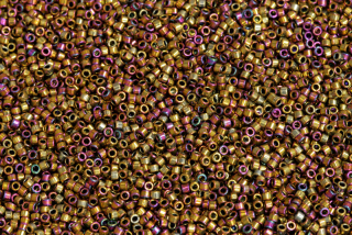 Rokajlové korálky Miyuki Delica 11/0 - Metalic Purple/Gold Iris (DB29), 5 g