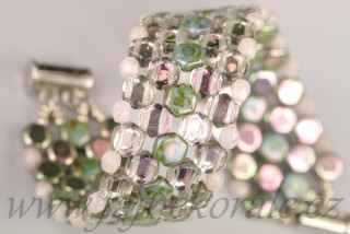 Magnetické zasunovací zapínání 2-řadé, 15x10 mm vč. oček, barva zlatá, 1 ks