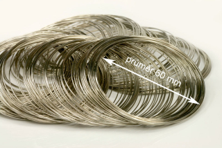 Paměťový drát z nerezové oceli, náramek průměr 60 mm, 1 otočka (více otoček vcelku)