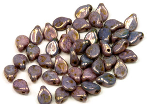 PRECIOSA Pip™ 5x7 mm, 30 ks - hnědofialová lazura na alabastru