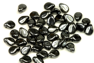 PRECIOSA Pip™ 5x7 mm, 30 ks - černá s listrem, hematitová