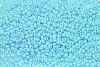 PRECIOSA rokajl 10/0 (2,2 - 2,4 mm) RH, bal. 50 g - sytá, světle tyrkysově modrá