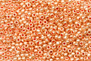 PRECIOSA rokajl 8/0 (2,8 - 3,2 mm) RH, bal. 50 g - metalická, růžové zlato