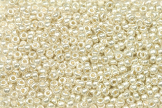 PRECIOSA rokajl 8/0 (2,8 - 3,2 mm) RH, bal. 50 g - metal. světlá bronzová, stříbrnozlatá