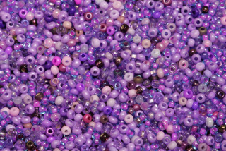 PRECIOSA rokajl MIX 11/0-10/0 (2,0 - 2,4 mm), bal. 50 g - fialový mix