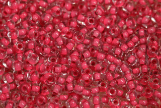 PRECIOSA rokajl 6/0 (3,7 - 4,3 mm) RH, bal. 50 g - krystal, červený průtah