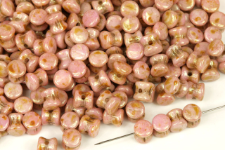 Preciosa Pellet™ 4x6 mm, 30 ks - červená lazura na křídě (Picasso Red)