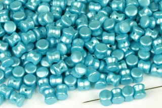 Preciosa Pellet™ 4x6 mm, 30 ks - tyrkys. modrý vosk Turquoise (Pearl Pastels) na alabastru