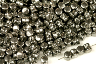 Preciosa Pellet™ 4x6 mm, 30 ks - chromový celopokov Chrom full na krystalu