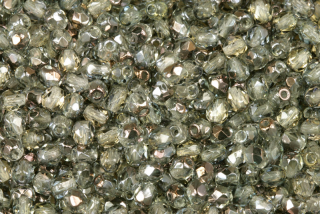 Broušená kulička ohňovka 4 mm, 40 ks/16 cm - půlpokov Valentinit na krystalu