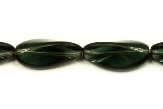 Mačkané korálky 24x13 mm, 7 ks - transparentní šedomodré, montana safír