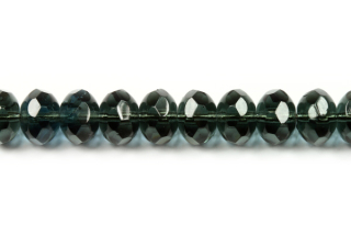 Broušené korálky slavík 6x9 mm, 26 ks/16 cm - transparentní šedomodrá, montana safír