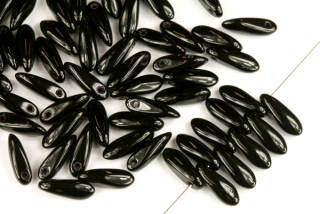 Mačkané jazýčky 3x11 mm, 35 ks - sytá černá