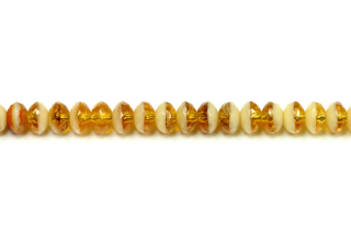 Broušené korálky slavík 3x5 mm, 50 ks/16 cm - béžovo-topazově mědově žluté