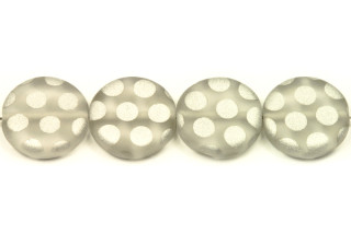 Mačkaný penízek Exclusive line 14x4 mm, 12 ks - stříbrný matný pokov na krystalu