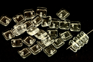 Mačkaný čtvereček 6x6x2,5 mm, 32 ks - krystal