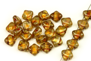 Silky beads Diagonal 6x6 mm, 30 ks - krystal s travertinem