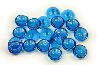 Piggy beads 8x4 mm, 30 ks - transparentní akvamarínově modrá