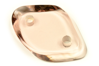 Ručně broušená skleněná placka, řezaná z tyče, originál, 48x32x6,5 mm - transp sv. ametyst