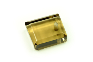Skleněný přívěsek, originál, hrany 21x17x9 mm, 1 ks - smoke topaz