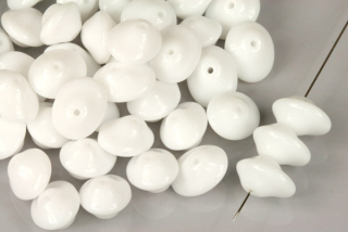 Ufo beads 7x11 mm, 10 ks - bílá křída