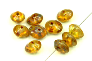 Ufo beads 7x11 mm, 10 ks - travertin na krystalu