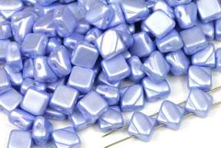 Silky beads Diagonal 6x6 mm, 30 ks - modrý vosk