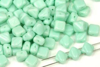 Silky beads Diagonal 6x6 mm, 30 ks - sytá modrozelená