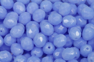 Broušená kulička ohňovka 8 mm, 20 ks/16 cm - safírově modrý opál