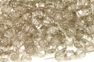 Broušená Bols perle 6 mm, 10 ks - krystal se stříbrným listrem