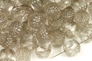 Broušená Bols perle 10 mm, 5 ks - krystal se stříbrným listrem