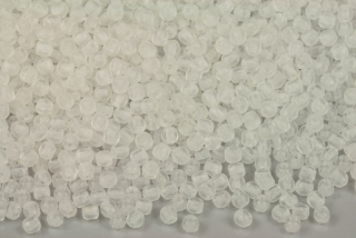 Broušené korálky ohňovky 2 mm, 100 ks - matný krystal