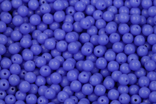 Mačkané korálky kuličky 4 mm, 40 ks/16 cm - sytá modrá
