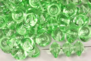 Ufo beads 7x11 mm, 10 ks - transparentní zelená peridot