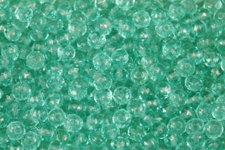 Broušené korálky slavík 3x5 mm, 50 ks/16 cm - transparentní zelený akvamarín