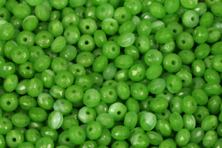 Broušené korálky slavík 3x5 mm, 50 ks/16 cm - žíhaná zelená