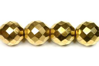 Broušená kulička ohňovka 14 mm, 1 ks - zlatý celopokov