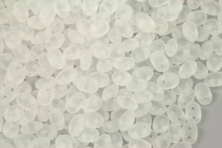 Matubo Superduo™ 2,5x5 mm, bal. 10 g - krystal s matnou úpravou