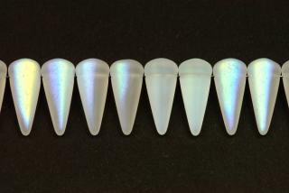 Mačkaný trn Spike 6x14 mm, 5 ks - čiré matné s AB pokovem