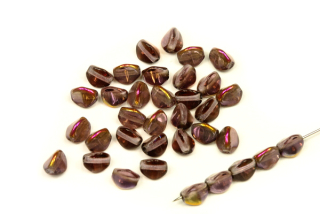 Mačkaná pohanka 4,5x4 mm, 30 ks - transp. fialový ametyst s pokovem Capri