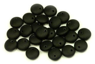 Mačkaná čočka 8 mm, 30 ks - sytá černá matná