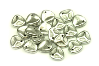 Rose petal 7x8 mm, 30 ks - matná stříbrná, bronze aluminium
