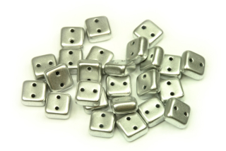 Dvoudírkový Chexx 6x6 mm, 30 ks - matná stříbrná, bronze aluminium