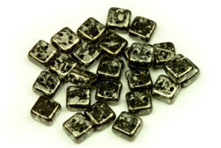 Dvoudírkový Chexx 6x6 mm, 30 ks - bronzovozlatý listr na krystalu