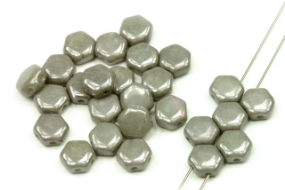 Dvoudírový hexagon (honeycomb) 6 mm, 30 ks - šedý listr na alabastru