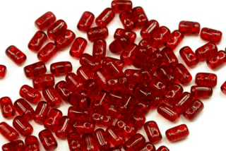 Matubo Rulla™ 3x5 mm, bal. 10 g - transparentní rubínově červená