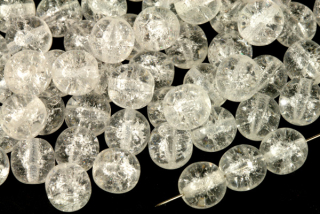 Praskaná kulička 8 mm, 20 ks/16 cm - krystal