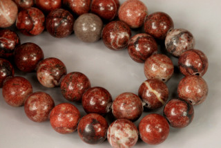 Minerální korálky - kulička 8 mm, 1 ks - jaspis obrázkový